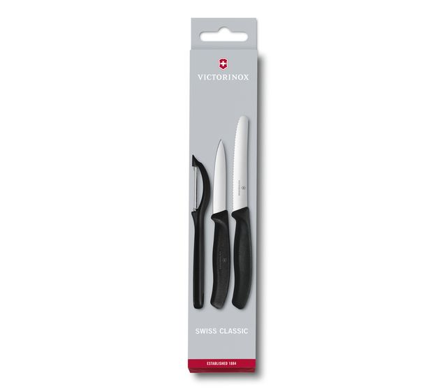 Couteaux - Set de couteaux d’office Swiss Classic avec éplucheur, 3 pièces